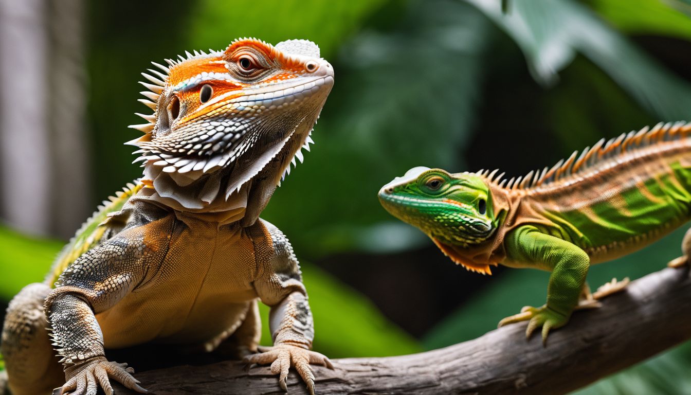 Unusual pet Bearded Dragon vs Iguana